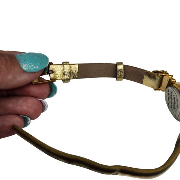 Vintage White Diamonds Watch Womens Gold Tone Dainty Crystal Cluster Floral - Picture 10 of 16